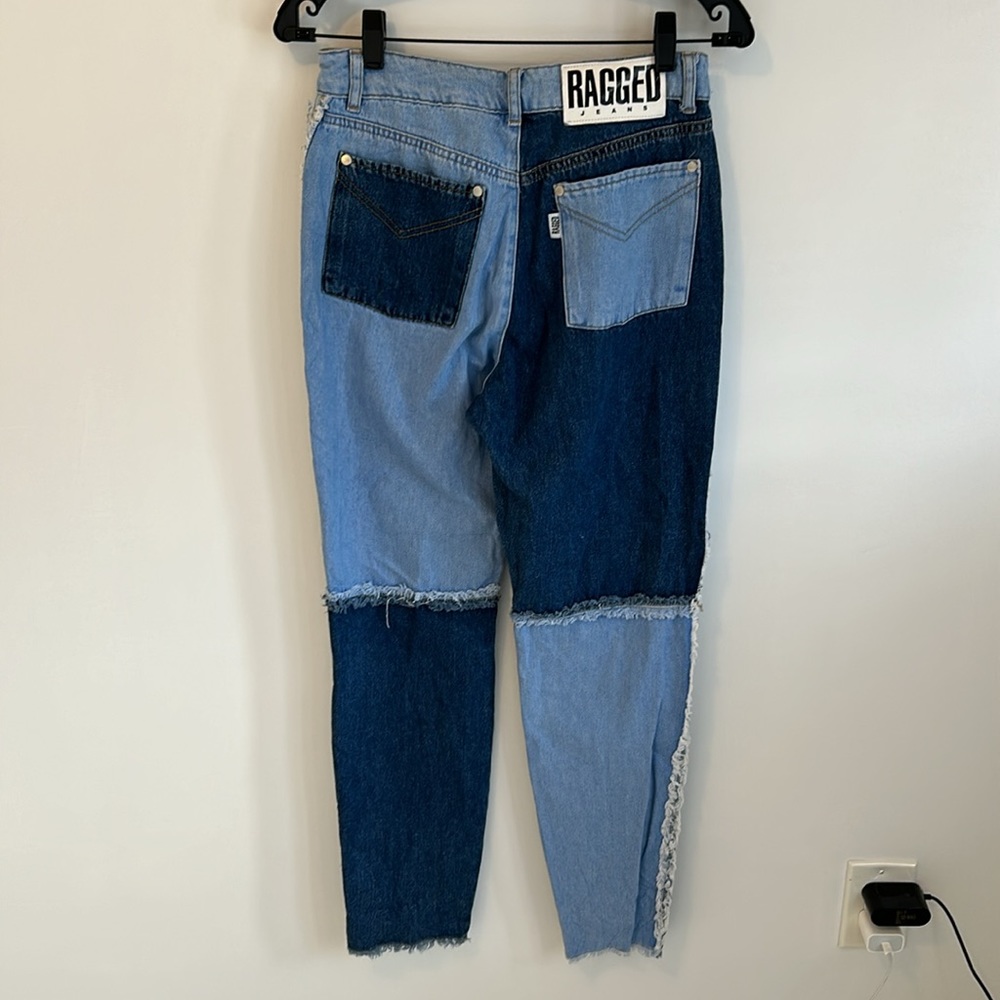 Ragged Jeans Quarter Panel Two Tone Mom Jeans - Picture 5 of 9